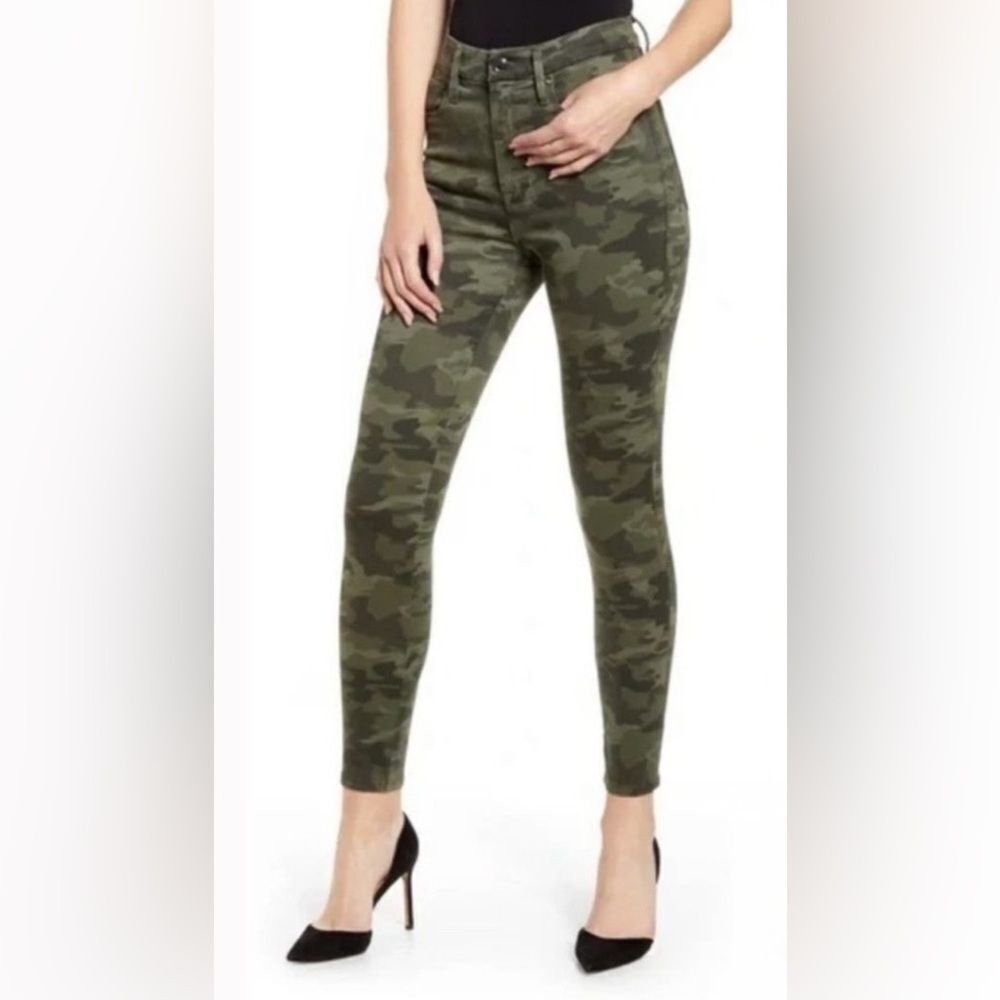 Good American Women's Camo Skinny Jeans Good Waist 10/30 High Rise Green